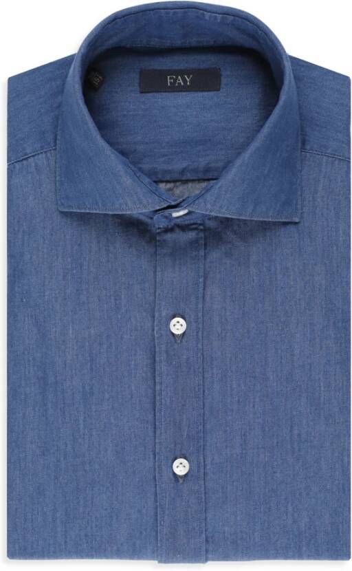 Fay Formal Shirts Blauw Heren