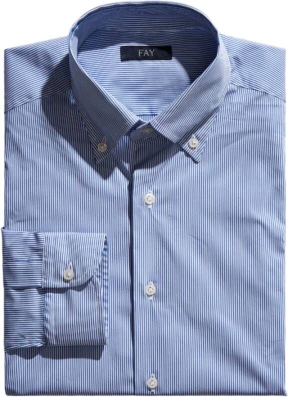 Fay Formal Shirts Blauw Heren