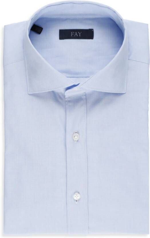 Fay Formal Shirts Blauw Heren