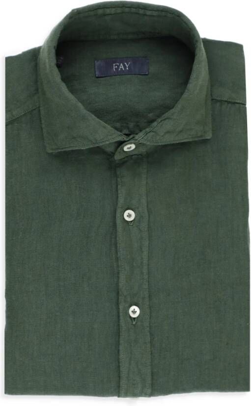 Fay Formal Shirts Groen Heren