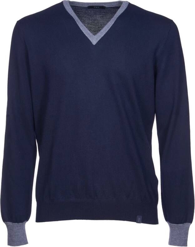 Fay Metallic Pinafore Sweaters Blauw Heren