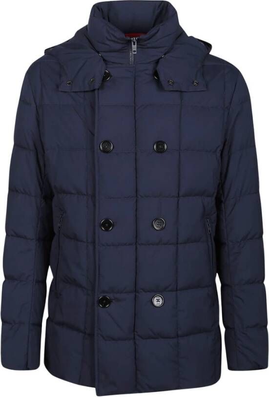 Fay Navy Dubbelbreasted Donsjas Blauw Heren