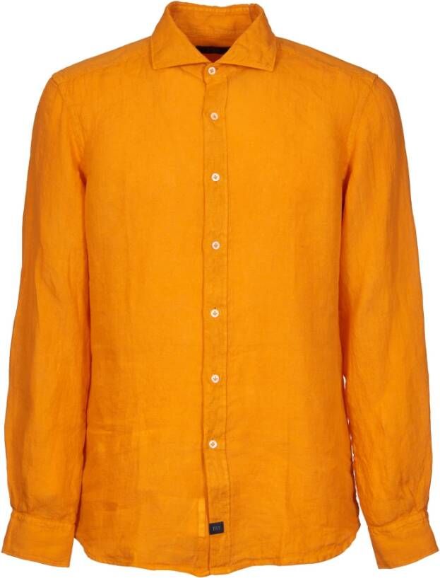 Fay Normaal Overhemd Oranje Heren