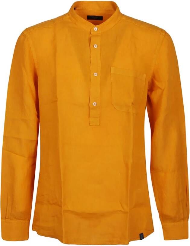 Fay Normaal Overhemd Casual overhemd Orange Blue Heren