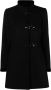 Fay Zwarte wollen jas met funnel neck Black Dames - Thumbnail 1