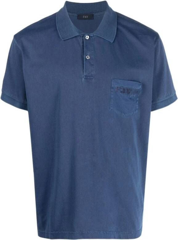 Fay Poloshirt Blauw Heren