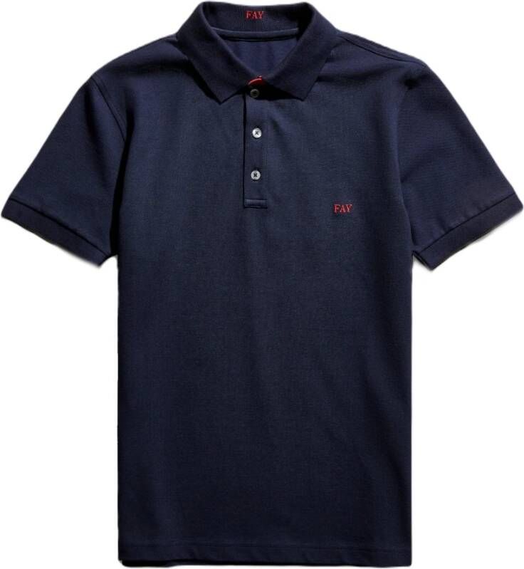 Fay Poloshirt Blauw Heren