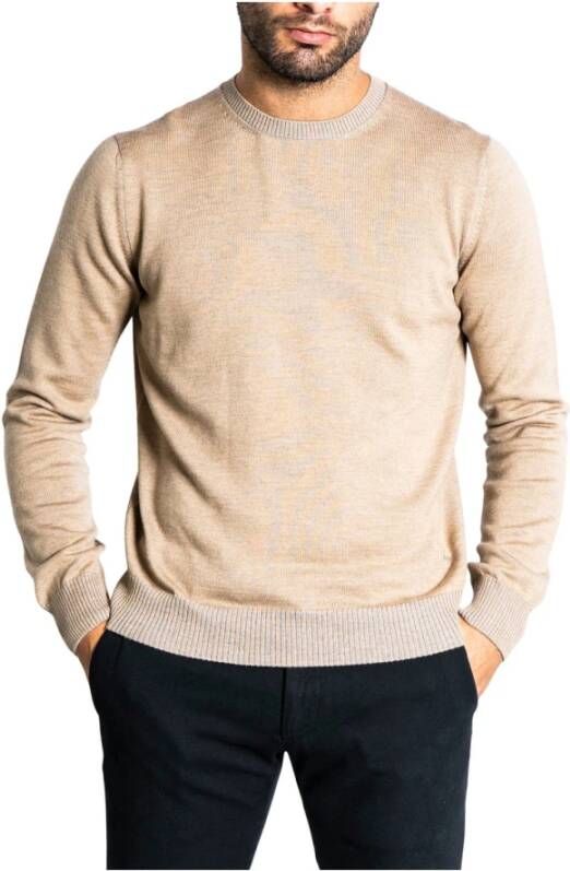 Fay Ronde hals gekweek Beige Heren