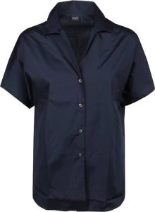 Fay Short Sleeve Shirt Blauw Dames