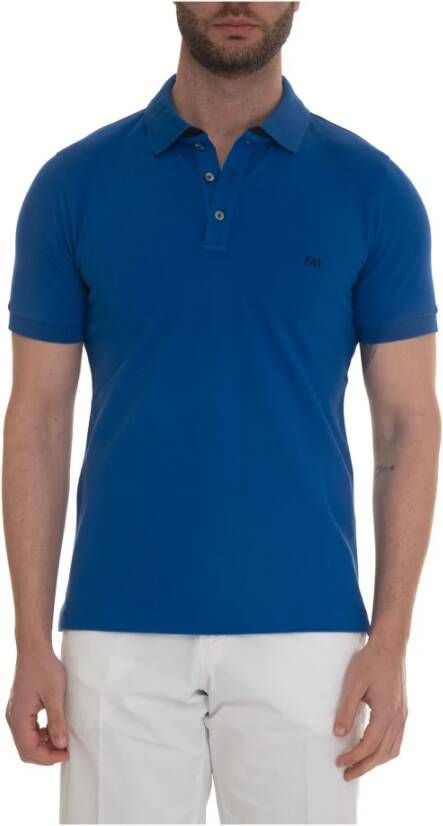 Fay Short-sleeved polo shirt Blauw Heren