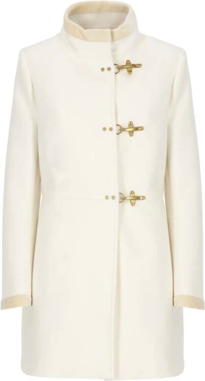 Fay Single-Breasted Coats White Dames