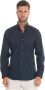 Fay Slim Fit Button-Down Casual Overhemd Blauw Heren - Thumbnail 1