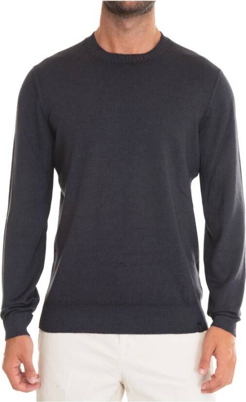 Fay Stone Washed Slim Fit Pullover Black Heren