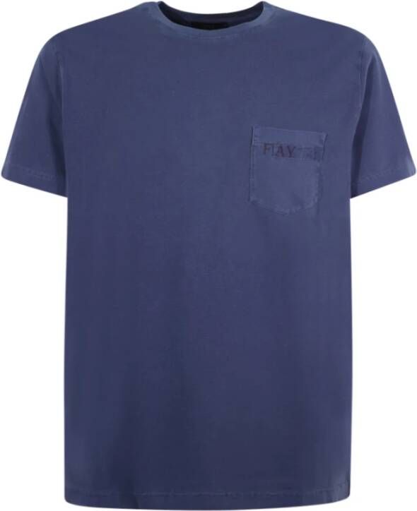 Fay T-shirt Blauw Heren