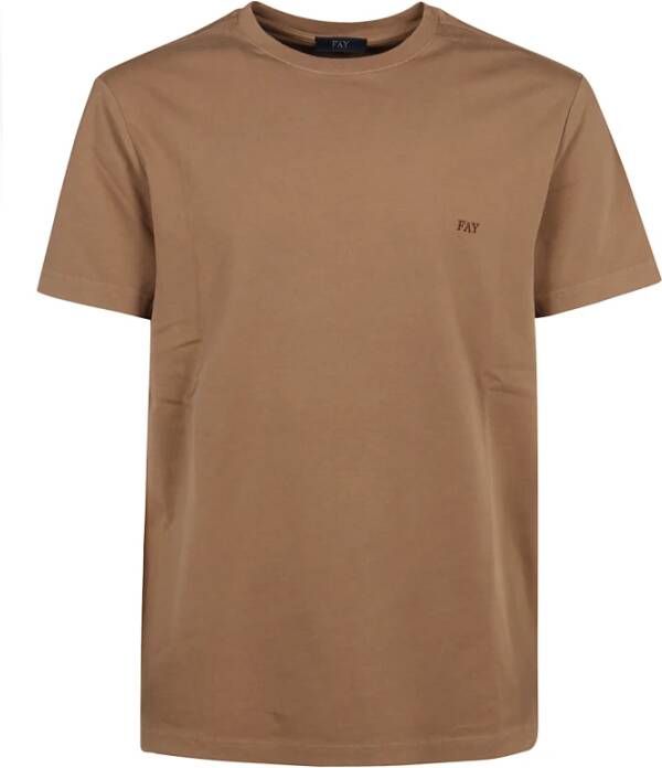 Fay T-shirt Bruin Heren