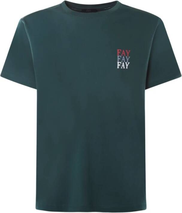 Fay T-shirt Groen Heren