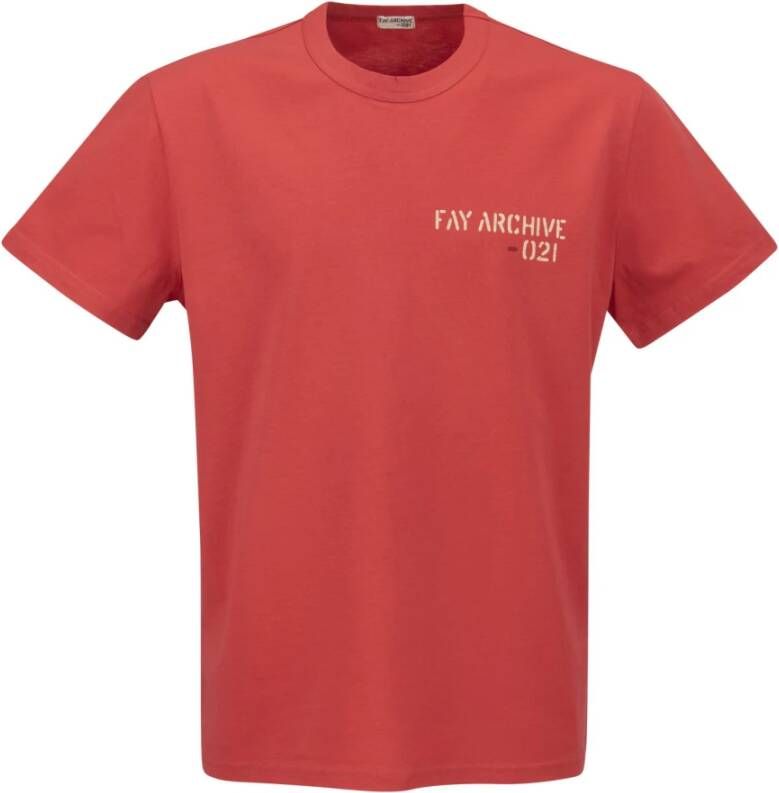 Fay T-shirt Rood Heren