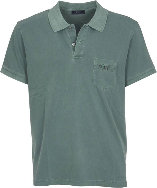 Fay T-Shirts Groen Heren