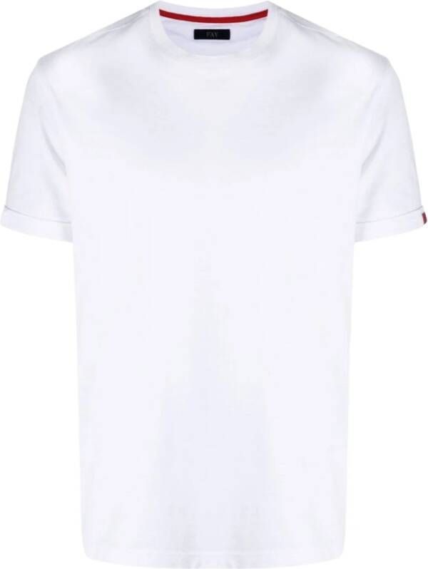 Fay T-shirts en Polos Wit White Heren