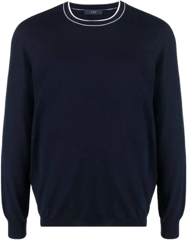 Fay Truien met ronde hals Blauw Heren