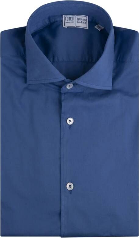 Fedeli Casual Shirts Blauw Heren