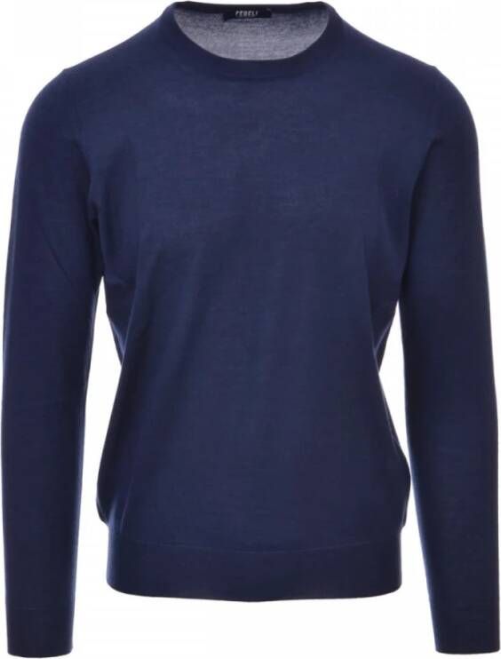 Fedeli Round-neck Knitwear Blauw Heren