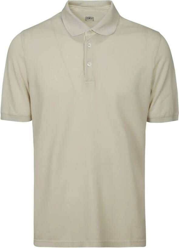 Fedeli Piquet Frosted Polo Beige Heren