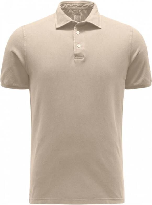 Fedeli Poolpiqué met korte mouwen Beige Heren