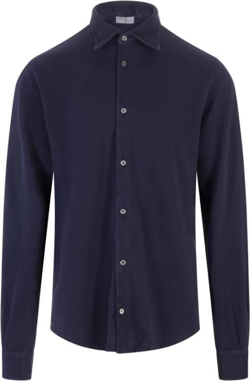 Fedeli Regular Fit Blauw Overhemd voor Heren Blauw Heren