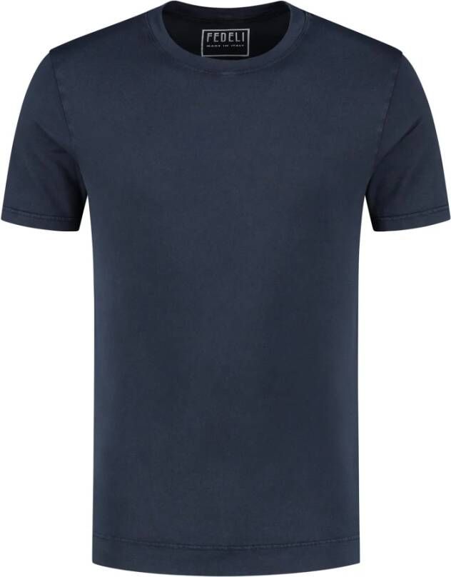 Fedeli Regular-fit Suppima T-shirt Blauw Heren
