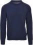 Fedeli Moderne Ronde Hals Gebreide Trui Blue Heren - Thumbnail 1