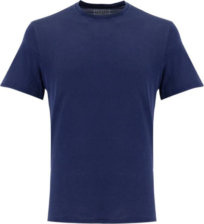 Fedeli T-shirt Blauw Heren