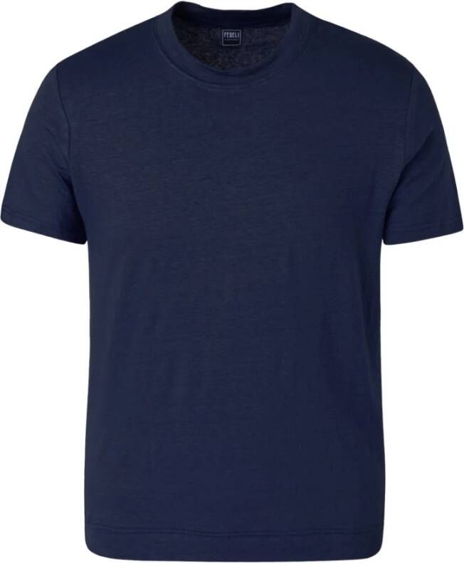 Fedeli T-Shirts Blauw Heren