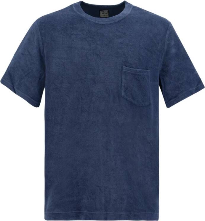 Fedeli T-shirts Blauw Heren