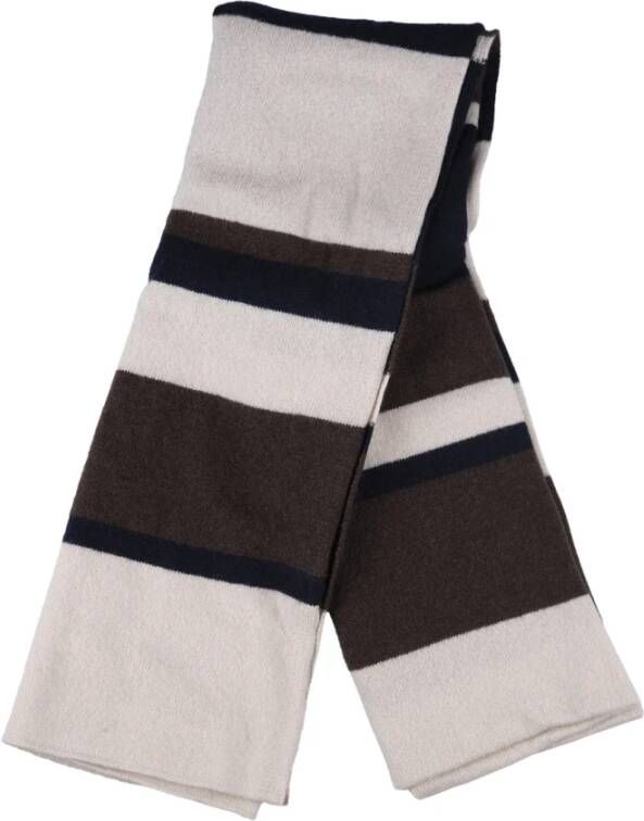 Fedeli Gestreepte Cashmere Winter Sjaal Brown Heren