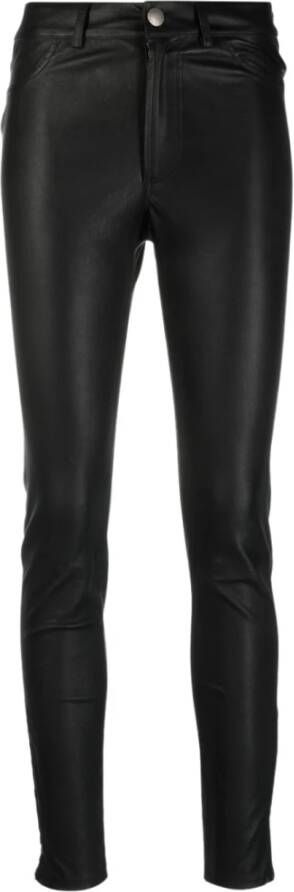 Federica Tosi Leather Trousers Zwart Dames