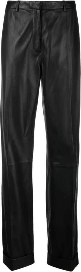 Federica Tosi Leather trousers Zwart Dames