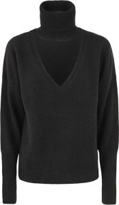 Federica Tosi Turtleneck Pullover With CUT OUT Detail Zwart Dames