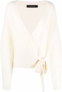 Federica Tosi Wrapped front mohair cardigan Wit Dames
