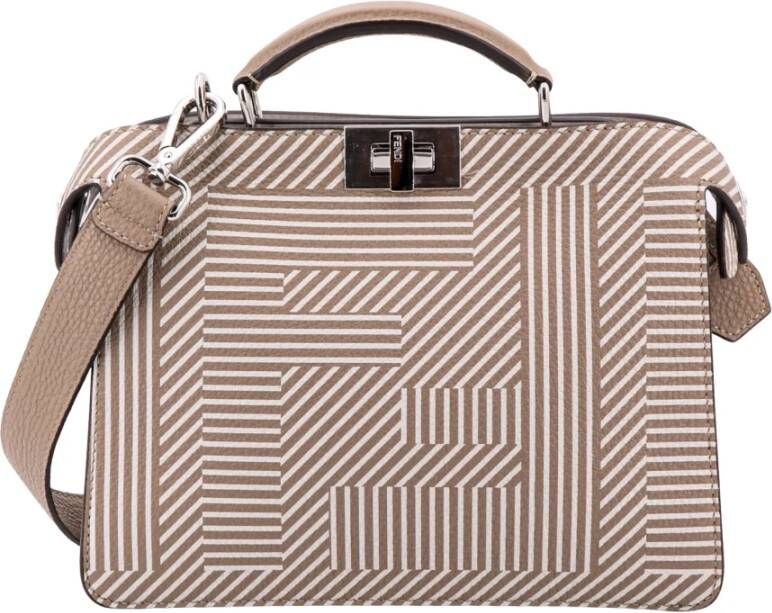 Fendi Beige Leren Schoudertas Aw23 Beige Heren