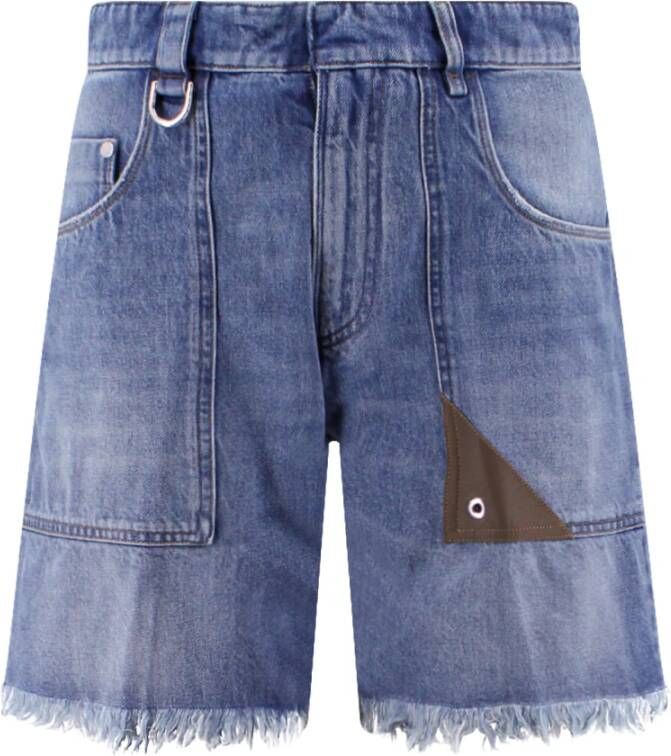 Fendi Blauwe Denim Shorts voor Heren Blauw Heren