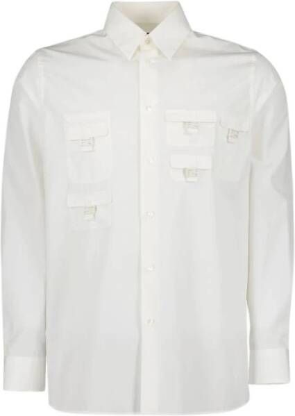 Fendi Klassiek overhemd met lange mouwen en meerdere zakken White Heren