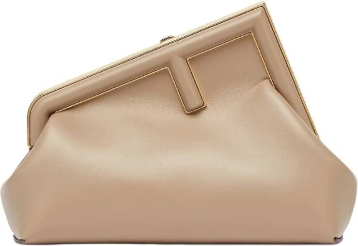 Fendi Eerste Klein schoudertas Beige Dames