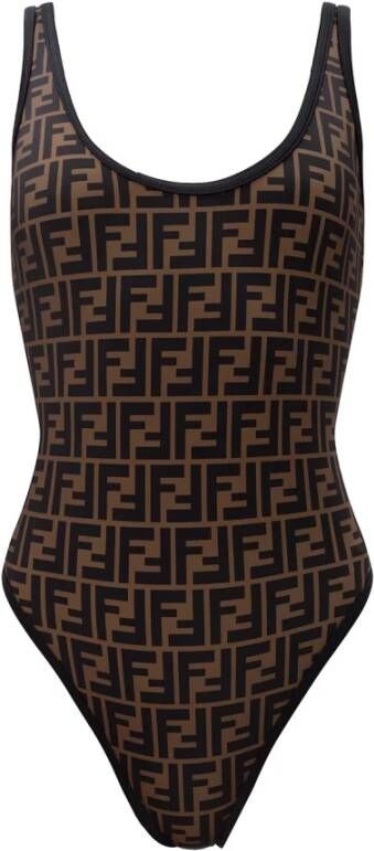Fendi Omkeerbare Badpak rama Brown Dames