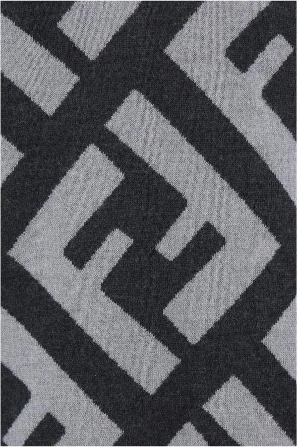 Vintage Sweater Wollen Logo Trui met Geribbelde Details