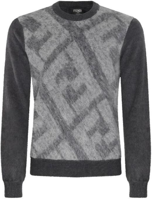 Fendi Stijlvolle Gebreide Trui Gray Heren