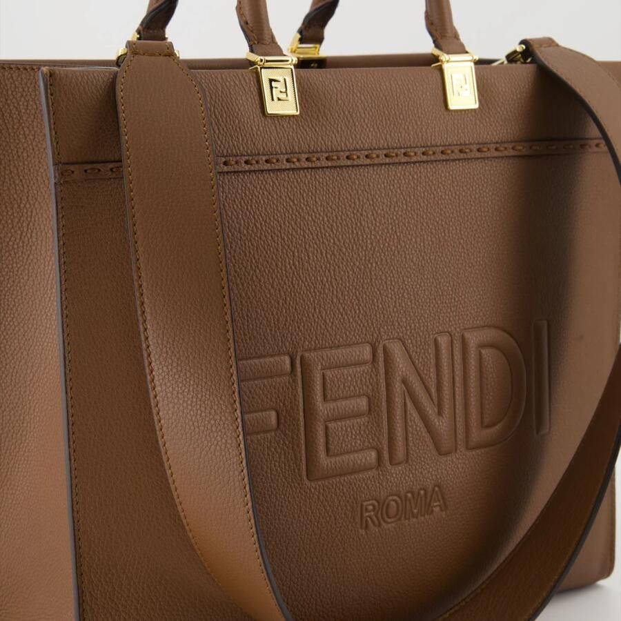 Fendi Tote van generfd leer met afneembare band Brown Dames - Foto 2