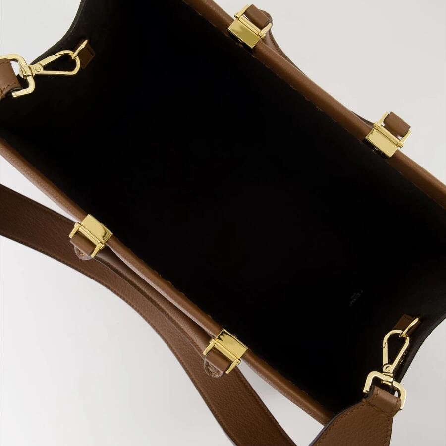 Fendi Tote van generfd leer met afneembare band Brown Dames - Foto 3