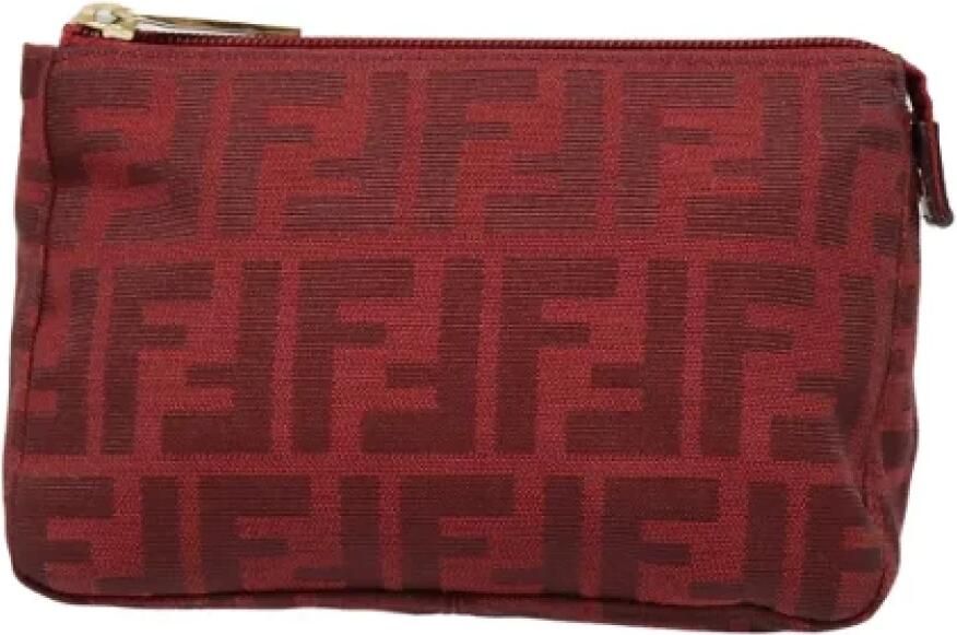 Fendi Vintage Pre-owned Canvas clutches Red Dames