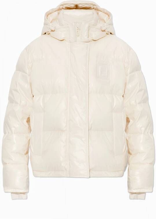 Fendi Gewatteerde Logo Donsjas Beige Dames